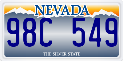 NV license plate 98C549