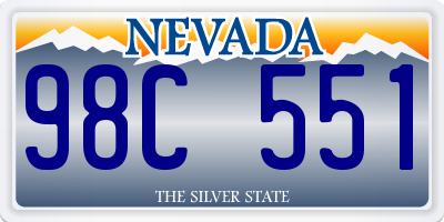 NV license plate 98C551