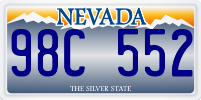 NV license plate 98C552