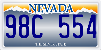 NV license plate 98C554