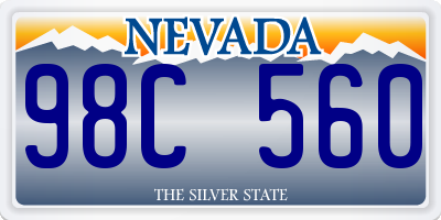 NV license plate 98C560