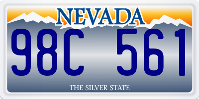 NV license plate 98C561