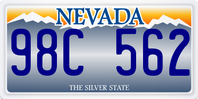 NV license plate 98C562