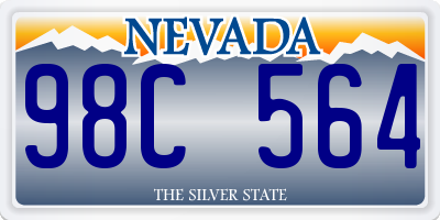 NV license plate 98C564