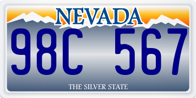 NV license plate 98C567