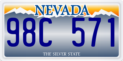 NV license plate 98C571
