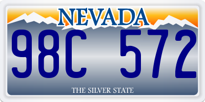 NV license plate 98C572