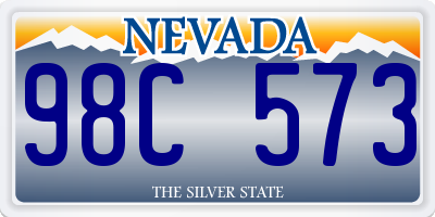 NV license plate 98C573