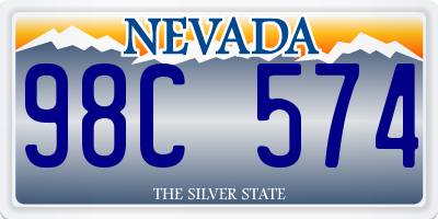 NV license plate 98C574