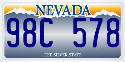 NV license plate 98C578