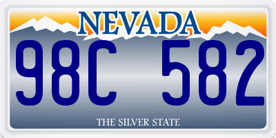NV license plate 98C582