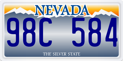 NV license plate 98C584