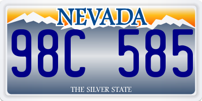 NV license plate 98C585