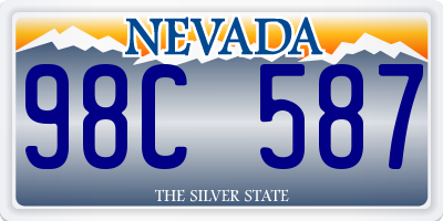 NV license plate 98C587