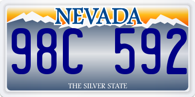 NV license plate 98C592