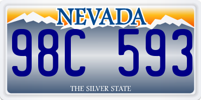 NV license plate 98C593