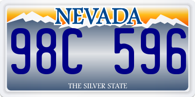 NV license plate 98C596