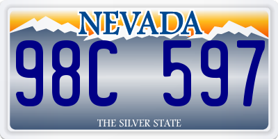 NV license plate 98C597