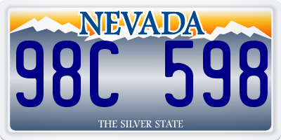 NV license plate 98C598