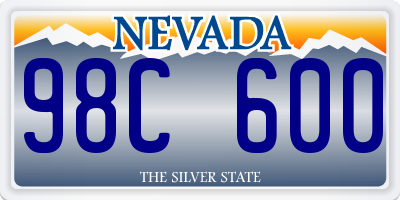 NV license plate 98C600