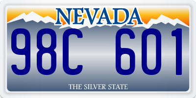 NV license plate 98C601