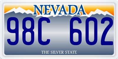 NV license plate 98C602