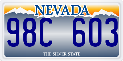 NV license plate 98C603