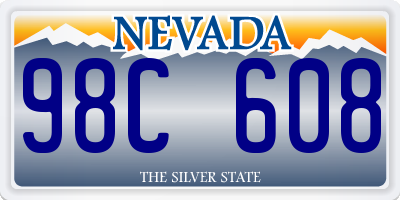 NV license plate 98C608