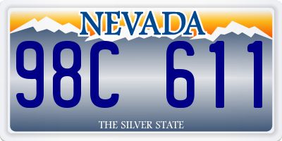 NV license plate 98C611