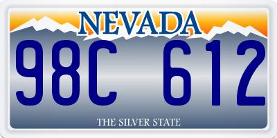 NV license plate 98C612