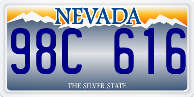 NV license plate 98C616