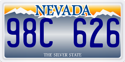 NV license plate 98C626
