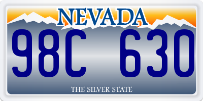 NV license plate 98C630