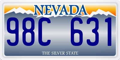 NV license plate 98C631