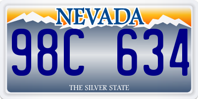 NV license plate 98C634