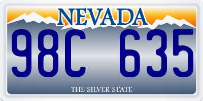 NV license plate 98C635