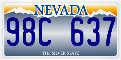 NV license plate 98C637