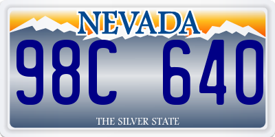 NV license plate 98C640