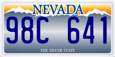 NV license plate 98C641