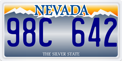 NV license plate 98C642