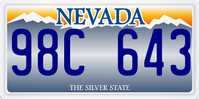 NV license plate 98C643