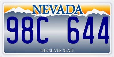 NV license plate 98C644