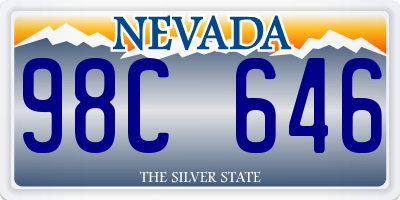 NV license plate 98C646