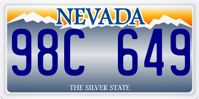 NV license plate 98C649