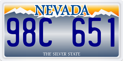 NV license plate 98C651