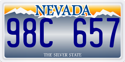 NV license plate 98C657