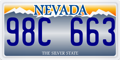 NV license plate 98C663