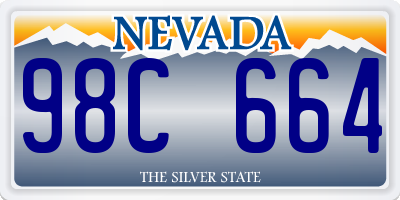 NV license plate 98C664