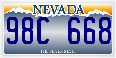 NV license plate 98C668