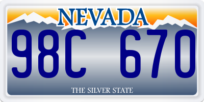 NV license plate 98C670